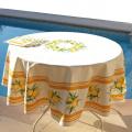 Round Tablecloth MENTON 100% cotton 180 CM 70.86 and the 4 napkins