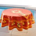 Round Tablecloth MENTON Ochre 100% cotton 180 CM and 4 the napkins