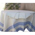 Nappe Cadr�e carr�e  Proven�ale Bleu Azur Saint R�my 160 x 160 cm et ses 4 serviettes assorties