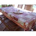 Set of a Rectangular Tablecloth NIMES 100% coton  200 x 150 cm and 6 Napkins Nimes Apricot