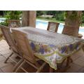 Rectangular Provencal Tablecloth 100% Cotton ROSES - LAVANDES 250 x 160 cm