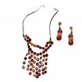 Necklace in precieux wood pearls KRISTY and Ear rings