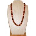 Necklace made of Precious wooden Round pearls