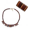 Necklace made of Precious wooden pearls and its Hairs Clips NINA