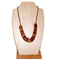 Necklace made of Precious wooden pearls