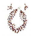 Necklace made of Precious wood 5 rows and it's ear rings
