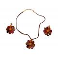 Necklace Pendentive Ornament and Ears rings ' Margueritte'