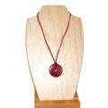 Necklace Leather and Amaranth