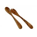 Salad fork and spoon in Olive Tree Wood  'Moderne'