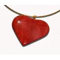 Heart Jewelry in massive Pink Ebony Varnished with a Cristal of Swarovski