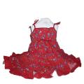 Red Provencal Dress Flora 2 years old girl