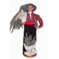 CRIB clay Figurine Santon of Provence man with Lavander