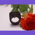 Signet Ring in Black African Ebony Wood