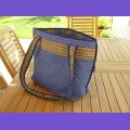 Sac Cabas  Matelass� Bleu Lavande