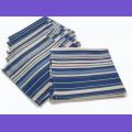 4 Serviettes de table en lin et Coton Toile de Provence Bleues