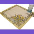 Lot de 4 Serviettes de Table Roses Lavande jaune 100%  coton