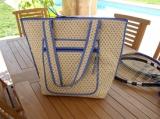 Quilted  Bag for the beach Azur Blue