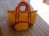 Duffle Bag - Bolster bag  with the purse Saffron