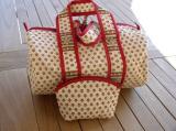 Duffle Bag - Bolster bag  with the purse Carmin red