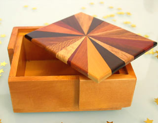 Jewelry wooden boxes, office boxes and credit cards boxes.